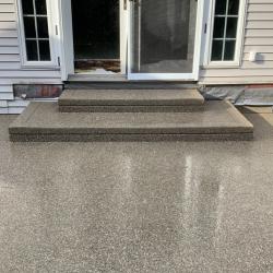 stained concrete patio in Michigan