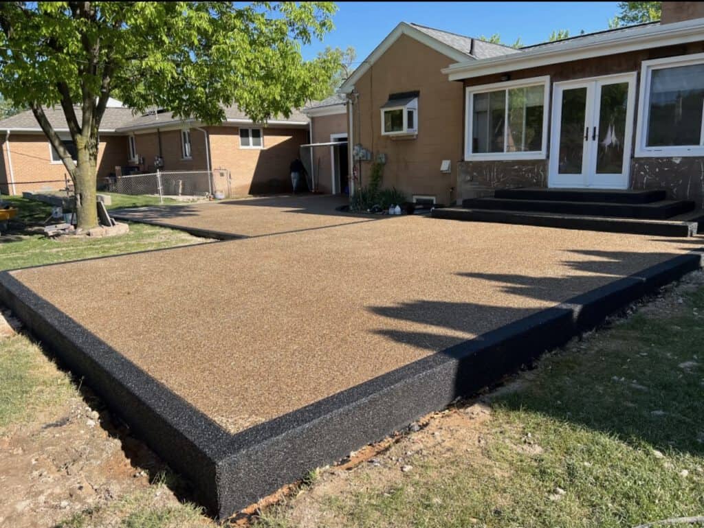 aggregate concrete patio in Michigan